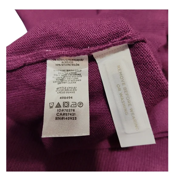 LOFT Cowl Neck Tunic Sweater Womens Size Extra Small - Purple - Picture 5 of 6